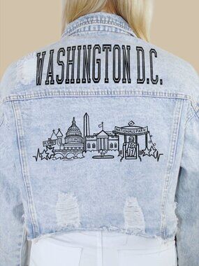 Washington DC City Skyline Denim Jacket
